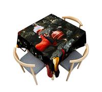 Treer Joyeux Noël Nappe, Effet Lotus Nappe de Table, Noël Nappe de Jardin Lavable, Carré Nappe Anti-Taches en Polyester Adaptée à Décoration Intérieure et Extérieure (120x120cm,Noël)