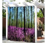 Treer Jungle Verte 3D Rideaux D'extérieur Impermeable Exterieur Rideau Terrasse avec Oeillet, Opaque Protection Solaire Rideaux pour Pergola, Cabanon Jardin Gazebo (Motif C,W140*L260cm)