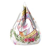 Treer Licorne Pouf Poire sans Garnissage pour Adulte Enfants, Géant Fauteil Poire sans Remplissage, Imprimé Confortable Housse de Pouf Poire Chaise Longue de Salon (80x90cm,Licorne Aquarelle)