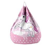 Treer Licorne Pouf Poire sans Garnissage pour Adulte Enfants, Géant Fauteil Poire sans Remplissage, Imprimé Confortable Housse de Pouf Poire Chaise Longue de Salon (100x120cm,Licorne Rose)