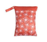 Treer Lot de 3 Sac à Couches Bébé Lavable Imperméable, Imprimé Fleuri Sac de Rangement pour Couches Réutilisable avec Double Fermeture Eclair pour Voyages Plage Piscine Gym (Rouge,30x40cm)