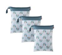 Treer Lot de 3 Sac à Couches Bébé Lavable, Sac de Rangement pour Couches Imperméable Réutilisable Wetbag Grand avec Double Fermeture Eclair pour Voyages Plage Piscine (Arc-en-Ciel 5,30x40cm)