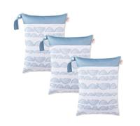 Treer Lot de 3 Sac à Couches Bébé Lavable, Sac de Rangement pour Couches Imperméable Réutilisable Wetbag Grand avec Double Fermeture Eclair pour Voyages Plage Piscine (Arc-en-Ciel 4,30x40cm)
