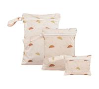Treer Lot de 3 Sac à Couches Bébé Lavables, Sac Couches Étanches Réutilisables Imprimé Élégant Chic, Organisateur de Couches Humides et Vêtements Sales, pour Voyage, Plage (Soleil Orange)