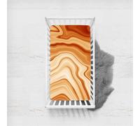 Treer Marbre Drap Housse pour Lit Bébé en Polyester Doux Respirant, Confort Drap Housse Nacelle Bébé Couffin et Berceaux Protège Matelas Compatible pour Lit à Barreaux Enfant (D,75x33cm)