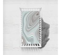Treer Marbre Drap Housse pour Lit Bébé en Polyester Doux Respirant, Confort Drap Housse Nacelle Bébé Couffin et Berceaux Protège Matelas Compatible pour Lit à Barreaux Enfant (I,80x160cm)