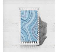 Treer Marbre Drap Housse pour Lit Bébé en Polyester Doux Respirant, Confort Drap Housse Nacelle Bébé Couffin et Berceaux Protège Matelas Compatible pour Lit à Barreaux Enfant (H,45x90cm)