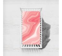 Treer Marbre Drap Housse pour Lit Bébé en Polyester Doux Respirant, Confort Drap Housse Nacelle Bébé Couffin et Berceaux Protège Matelas Compatible pour Lit à Barreaux Enfant (E,140x70cm)