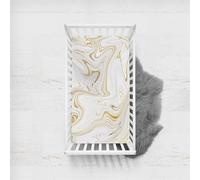 Treer Marbre Drap Housse pour Lit Bébé en Polyester Doux Respirant, Confort Drap Housse Nacelle Bébé Couffin et Berceaux Protège Matelas Compatible pour Lit à Barreaux Enfant (C,140x70cm)
