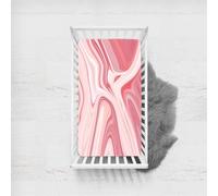 Treer Marbre Drap Housse pour Lit Bébé en Polyester Doux Respirant, Confort Drap Housse Nacelle Bébé Couffin et Berceaux Protège Matelas Compatible pour Lit à Barreaux Enfant (F,90x140cm)