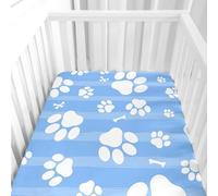Treer Modèle 3D Drap Housse pour Lit Bébé, Drap Housse Nacelle Confort. Drap Housse Couffin et Berceaux Protège Matelas Compatible pour Lit à Barreaux Enfant (Bleu,95x65x10cm)