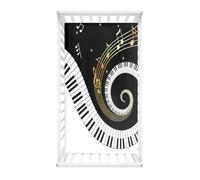 Treer Modèle de Piano Drap Housse pour Lit Bébé Doux Respirant, Drap Housse Nacelle Bébé Couffin et Berceaux Protège Matelas Compatible (Note musicale,90x55x10cm)