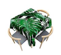 Treer Modèle de Plante Nappe, Effet Lotus Nappe de Table,Nappe de Jardin Lavable, Carré Nappe Anti-Taches en Polyester Adaptée à Décoration Intérieure et Extérieure (100x100cm,Monstera)
