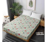Treer Motif de Fleurs 3D Drap Housse avec Housse de Matelas 30cm Épais pour Double/Complet/Reine Microfibre Drap de lit -Élastique Antidérapants Résistant (Impressions végétales,140 * 190+30cm)