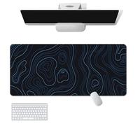 Treer Motif de Ligne 3D Tapis de Souris XXL/XL/L, Tapis de Souris avec Caoutchouc Base Antidérapante, Tapis de Souris Gamer, Tapis Souris pour Gaming, Maisonet Bureau (800x300mm,Bleu 1)