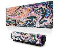 Treer Motif Ligne Tapis de Souris XXL/XL/L, Extra Large Tapis de Souris, Tapis de Souris Gamer avec Caoutchouc Base Antidérapante, Tapis Souris pour Gaming, Maisonet Bureau (Coloré,800x300mm)