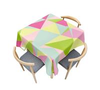 Treer Nappe Anti-Taches, 3D Motif Géométrique Effet Lotus Nappe de Table, Carré Nappe de Jardin Lavable, Nappe en Polyester Adaptée à Décoration Intérieure et Extérieure (120x120cm,Bleu Clair)