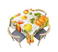 Treer Nappe Imprimé Citrouille Automne,Effet Lotus Nappe de Table,Nappes pour Table de Jardin,Nappe Anti-Tache Carré Lavable,Adaptée à Décoration Intérieure Extérieure (Feuilles d'érable,120x120cm)