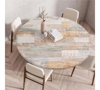 Treer Nappe Ronde, 3D Nappes Rondes avec Bord Élastique, Nappe Exterieur Lavable Nappes Polyester Anti Taches Nappe de Table pour Cuisine Jardin Fête Table (120cm,Fissures)