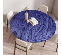 Treer Nappe Ronde, Fluide Abstrait Nappes Rondes avec Bord Élastique, Impression 3D Nappe Anti Tache Lavable, Protege Table Exterieur, Table Cloth pour Cuisine Jardin Fête (Violet,160cm)