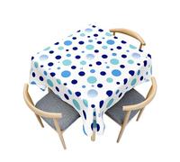 Treer Nappe Style Simple et Moderne, Effet Lotus Nappe de Table, Nappe de Jardin Lavable, Carré Nappe Anti-Taches en Polyester Adaptée à Décoration Intérieure et Extérieure (120x120cm,Bleu)