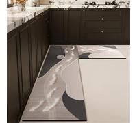 Treer Ovale Tapis de Cuisine Antidérapants Diatomite, Style Luxueux et Discret Tapis Cuisine Devant Evier Lavable en Machine, Absorbants et Résistants aux Taches (Lumineux,40x120cm)