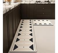 Treer Ovale Tapis de Cuisine Antidérapants Diatomite, Style Luxueux et Discret Tapis Cuisine Devant Evier Lavable en Machine, Absorbants et Résistants aux Taches (Géométrique,40x120cm)