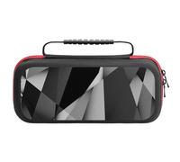 Treer Pochette de Transport Compatible pour Nintendo Switch, Motif 3D Imprimé, Pochette Housse Coque avec 20 Emplacement pour Carte en Matériau Durable Anti Protection (Géométrie Grise)