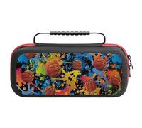 Treer Pochette de Transport Compatible pour Nintendo Switch, Motif 3D Imprimé, Pochette Housse Coque avec 20 Emplacement pour Carte en Matériau Durable Anti Protection (Graffiti de Basket)