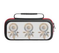 Treer Pochette de Transport Compatible pour Nintendo Switch, Motif Attrape-Rêves, Pochette Housse Coque avec 20 Emplacement pour Carte en Matériau Durable Anti Protection (Or)