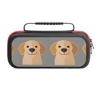 Treer Pochette de Transport Compatible pour Nintendo Switch, Motif Chien, Pochette Housse Coque avec 20 Emplacement pour Carte en Matériau Durable Anti Protection (Gris 1)