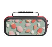 Treer Pochette de Transport Compatible pour Nintendo Switch, Motif Œuf de Pâques, Pochette Housse Coque avec 20 Emplacement pour Carte en Matériau Durable Anti Protection (Gris-Vert)