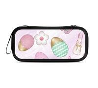 Treer Pochette de Transport pour Nintendo Switch 2, Modèle de Lapin de Pâques 3D Réversible, Pochette Housse Coque avec 10 Emplacement pour Carte en Matériau Durable Anti Protection (Fleurs et œuf)