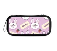 Treer Pochette de Transport pour Nintendo Switch 2, Modèle de Lapin de Pâques 3D Réversible, Pochette Housse Coque avec 10 Emplacement pour Carte en Matériau Durable Anti Protection (Lapin Fraise)