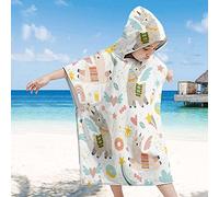 Treer Poncho à Capuche Serviette pour Baignade, Dessin animé Alpaga Enfants Plage Natation Peignoir de Séchage Rapide Serviettes de Bain pour Garçon Fille Piscine Beach (Blanc,60x60cm)