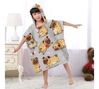 Treer Poncho à Capuche Serviette pour Baignade, Dessin animé Chien de sable Enfants Plage Natation Peignoir de Séchage Rapide Serviettes de Bain pour Garçon Fille Piscine Beach (60x60cm,Gris 1)