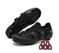 Treer Rennradschuhe Fahrradschuhe Herren Damen, Rennrad Schuh Mountain Bikes Schuhe Outdoor Radschuhe Fahrrad Indoor Spin Kompatibel Look/SPD-Cleats, 37-47EU Printemps et Été (Noir,38)