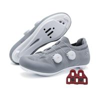 Treer Rennradschuhe Fahrradschuhe Herren Damen, Rennrad Schuh Mountain Bikes Schuhe Outdoor Radschuhe Fahrrad Indoor Spin Kompatibel Look/SPD-Cleats, 37-47EU Printemps et Été (Gris,38)