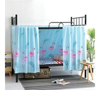 Treer Rideau Occultant pour Dessous de Lit Long, Rideau de Lit Mezzanine Anti-Poussière Occultant pour Lit Superposé ou Lit Cabane, Rideau Lit mi Hauteur (1.5x2M,Flamant)