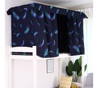 Treer Rideau Occultant pour Dessous de Lit Long, Rideau de Lit Mezzanine Anti-Poussière Occultant pour Lit Superposé ou Lit Cabane, Rideau Lit mi Hauteur (1.2x2M,Plume)