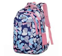 Treer Sac a Dos Enfant, Amour 3D Cartable Fille Primaire, Cartable Filles Primaire 10L, Cartable Stitch en Oxford Imperméable Cartable pour Filles (Bleu foncé,M)