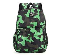 Treer Sac a Dos Enfant, Camouflage 3D Cartable Fille Primaire, Cartable Garcon Primaire 10L, Cartable Stitch Oxford Imperméable Cartable pour Garçons Filles (Vert,38x30x16cm)