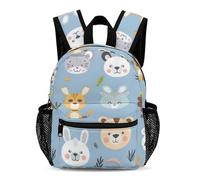 Treer Sac a Dos Enfant, Cartable Primaire Animaux de Dessins Animés, Cartable Garcon Primaire Imperméable Nylon Sac a Dos pour Aller à l'école, Voyager, Excursions (Lapin-Panda,31x25x13.5cm)