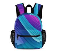 Treer Sac a Dos Enfant, Cartable Primaire Bleu Coloré en 3D, Cartable Garcon Primaire Imperméable Nylon Sac a Dos pour Aller à l'école, Voyager, Excursions (Bleu I,31x25x13.5cm)