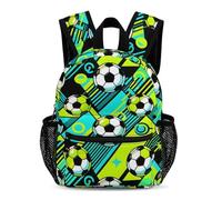 Treer Sac a Dos Enfant, Cartable Primaire Imprimé Football, 11L Cartable Garcon Primaire Imperméable Nylon Sac a Dos pour Aller à l'école, Voyager, Excursions (Bleu-Vert 2,33.5x25x13.5cm)