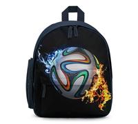 Treer Sac a Dos Enfant Nylon, Cartable Fille Primaire 3D Football, Cartable Garcon Primaire, 11.5L Cartable Imperméable Cartable pour 3-10 Ans (Football 2,32x24x15cm)