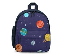 Treer Sac a Dos Enfant Nylon, Cartable Fille Primaire 3D Univers, Cartable Garcon Primaire, 11.5L Cartable Imperméable Cartable pour 3-10 Ans (32x24x15cm,Planétaire 6)