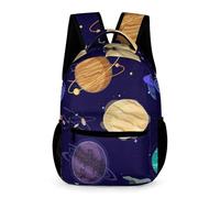 Treer Sac a Dos Enfant Nylon, Cartable Fille Primaire 3D Univers, Cartable Garcon Primaire, Grand 20.6L Cartable Imperméable Cartable pour 3-14 Ans (Univers 4,43x32x15cm)
