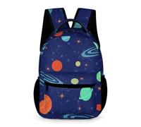 Treer Sac a Dos Enfant Nylon, Cartable Fille Primaire 3D Univers, Cartable Garcon Primaire, Grand 20.6L Cartable Imperméable Cartable pour 3-14 Ans (Univers 7,43x32x15cm)