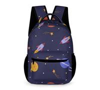 Treer Sac a Dos Enfant Nylon, Cartable Fille Primaire 3D Univers, Cartable Garcon Primaire, Grand 20.6L Cartable Imperméable Cartable pour 3-14 Ans (Univers 10,43x32x15cm)